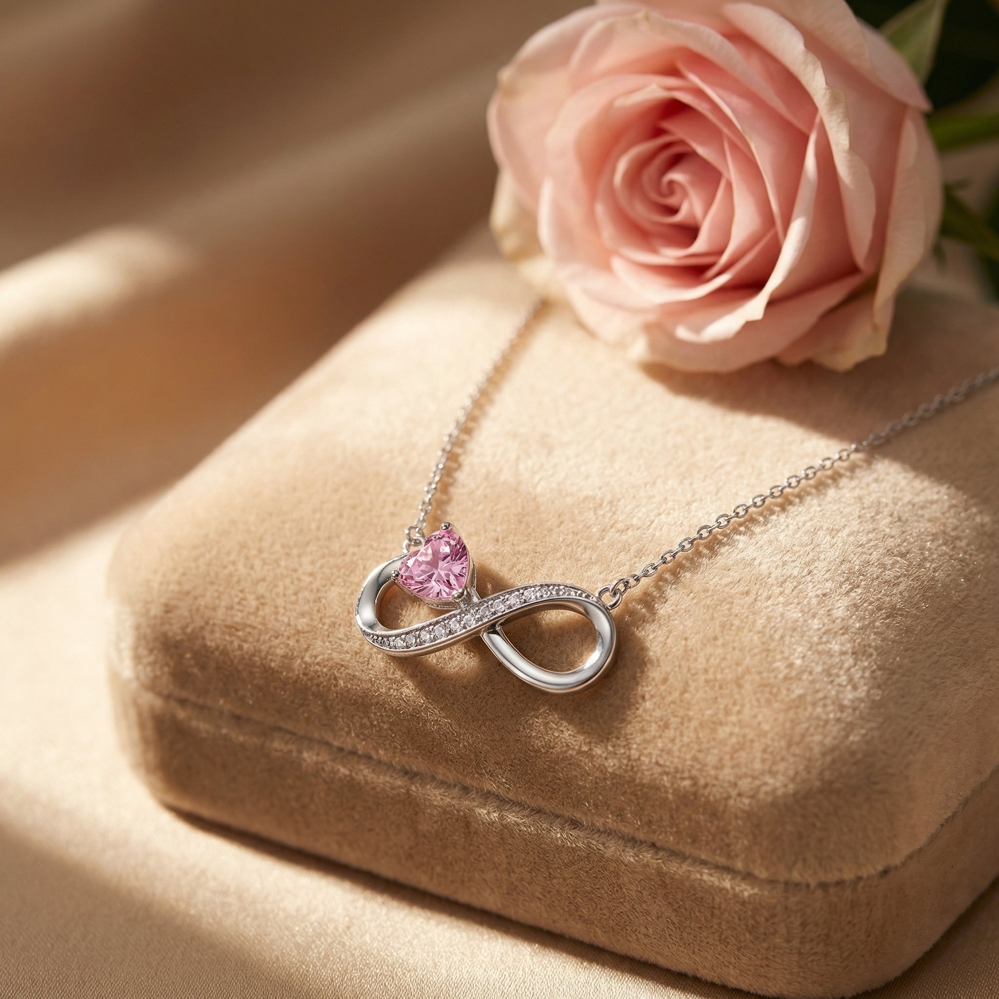 Infinity Birthstone Necklace | Luxury Gift Box