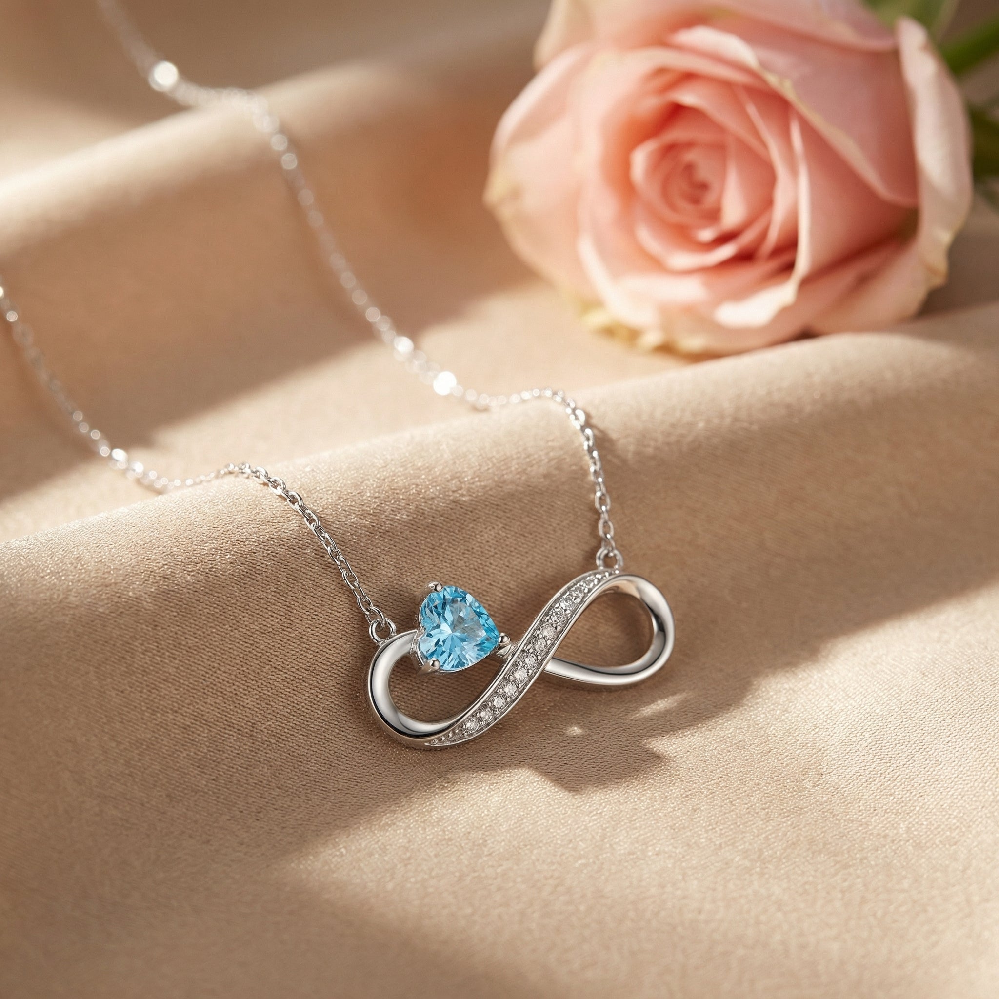 Infinity Birthstone Necklace | Luxury Gift Box