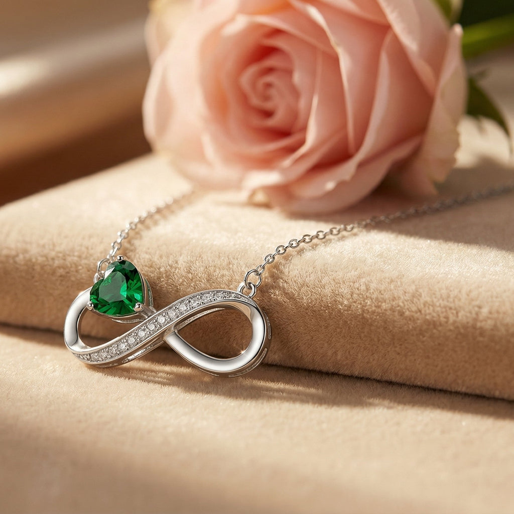 Infinity Birthstone Necklace | Luxury Gift Box