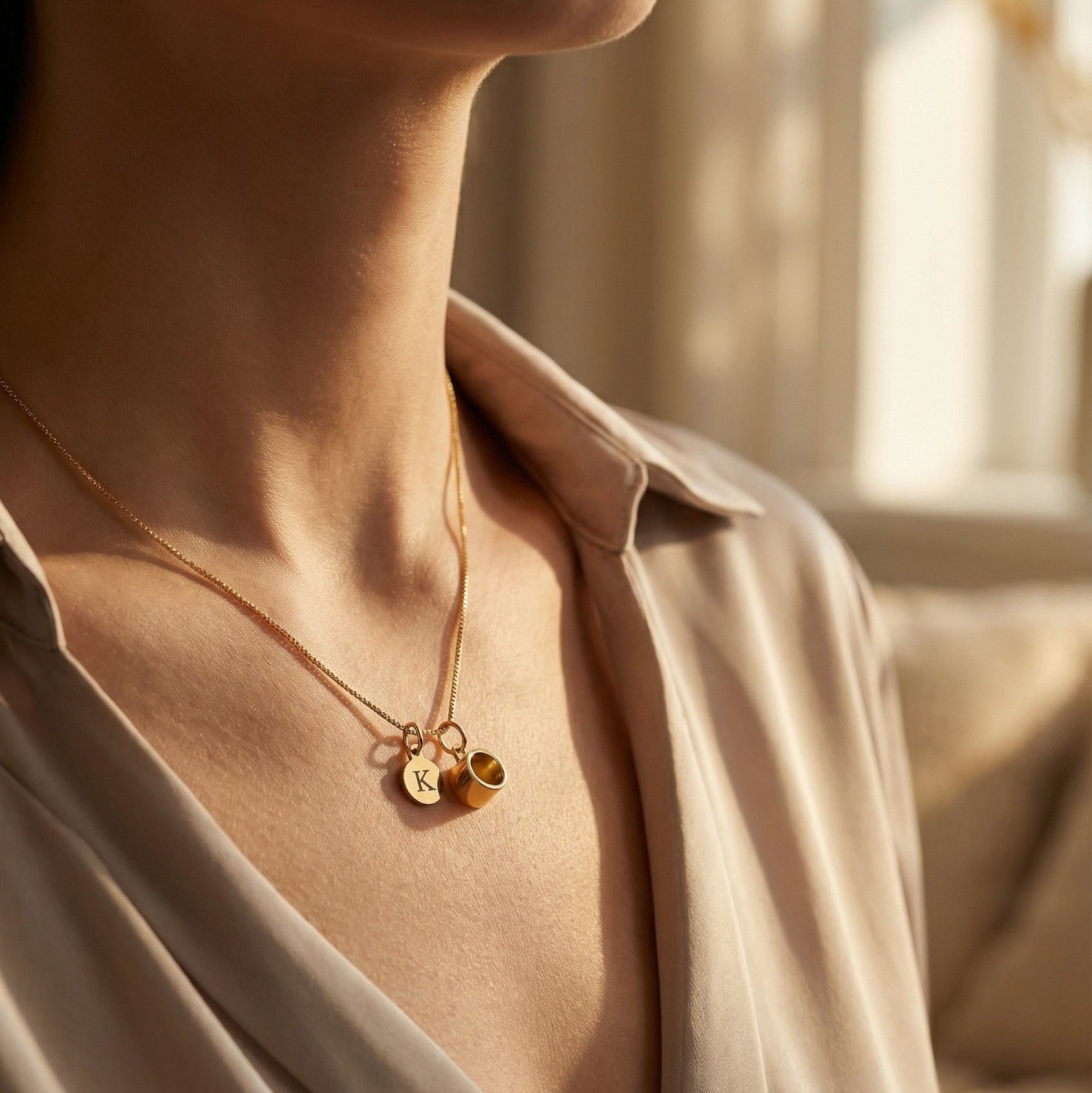 Initial & Photo Projection Necklace