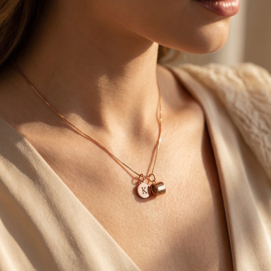 Initial & Photo Projection Necklace