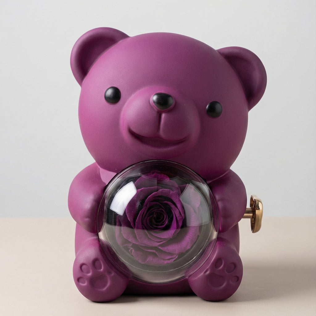 Rose Bear Necklace Gift Set