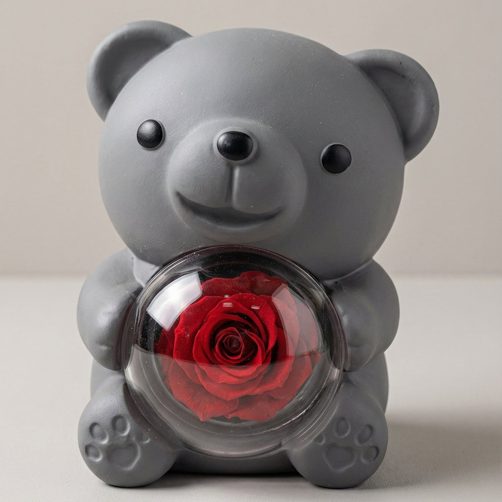 Rose Bear Necklace Gift Set