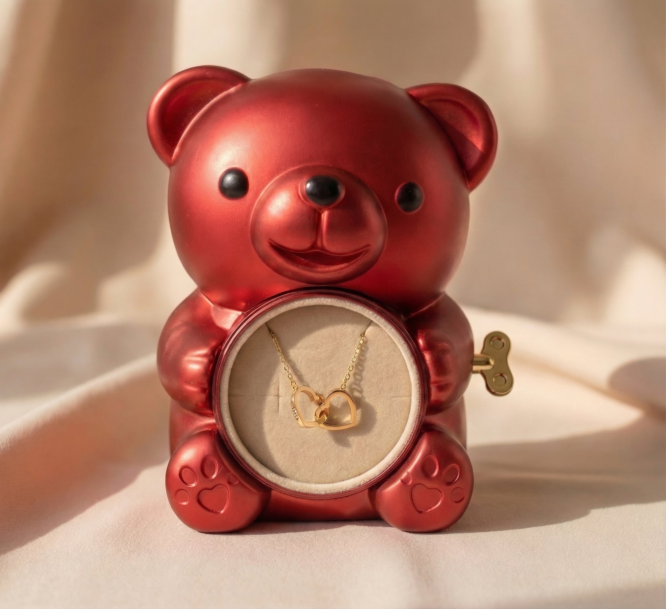 Rose Bear Necklace Gift Set