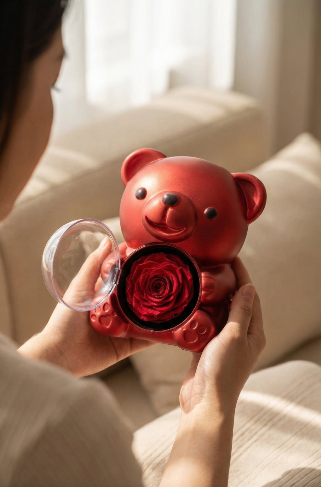 Rose Bear Necklace Gift Set