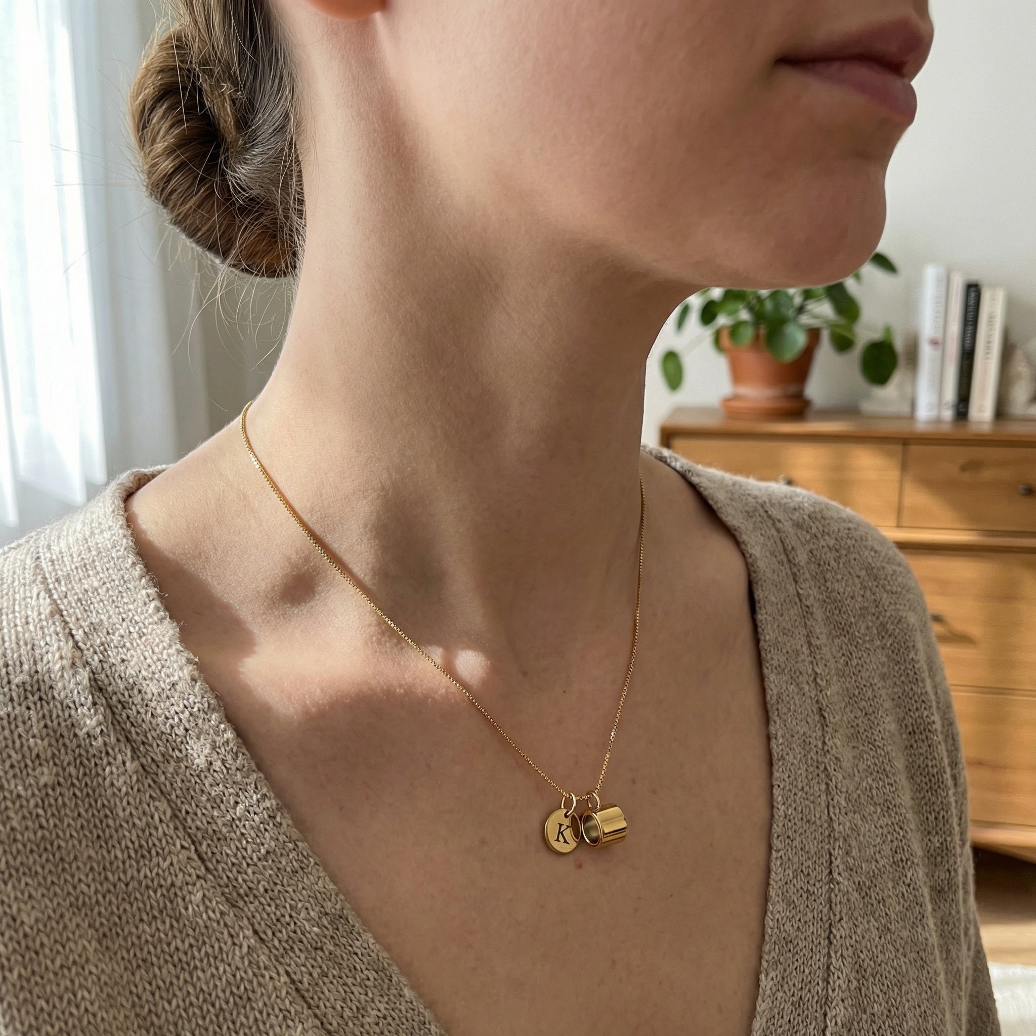 Initial & Photo Projection Necklace