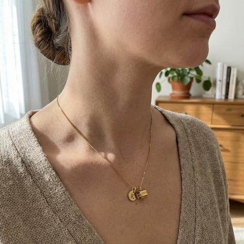 Initial & Photo Projection Necklace