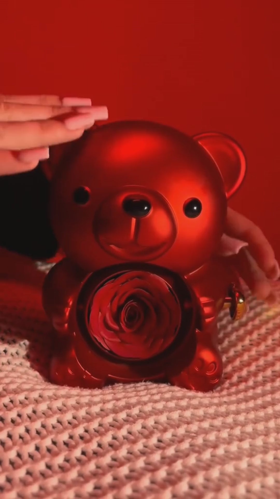 Rose Bear Necklace Gift Set